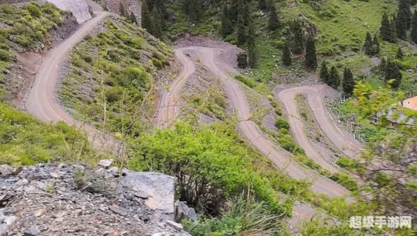 森林崎岖下山道
